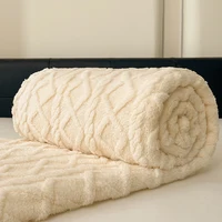 1pc Coral Fleece Blanket for Winter Thick Soft Bedspread Warm Plaids for Beds Single/Queen/King Solid Color Thow Blankets/Plaids 5