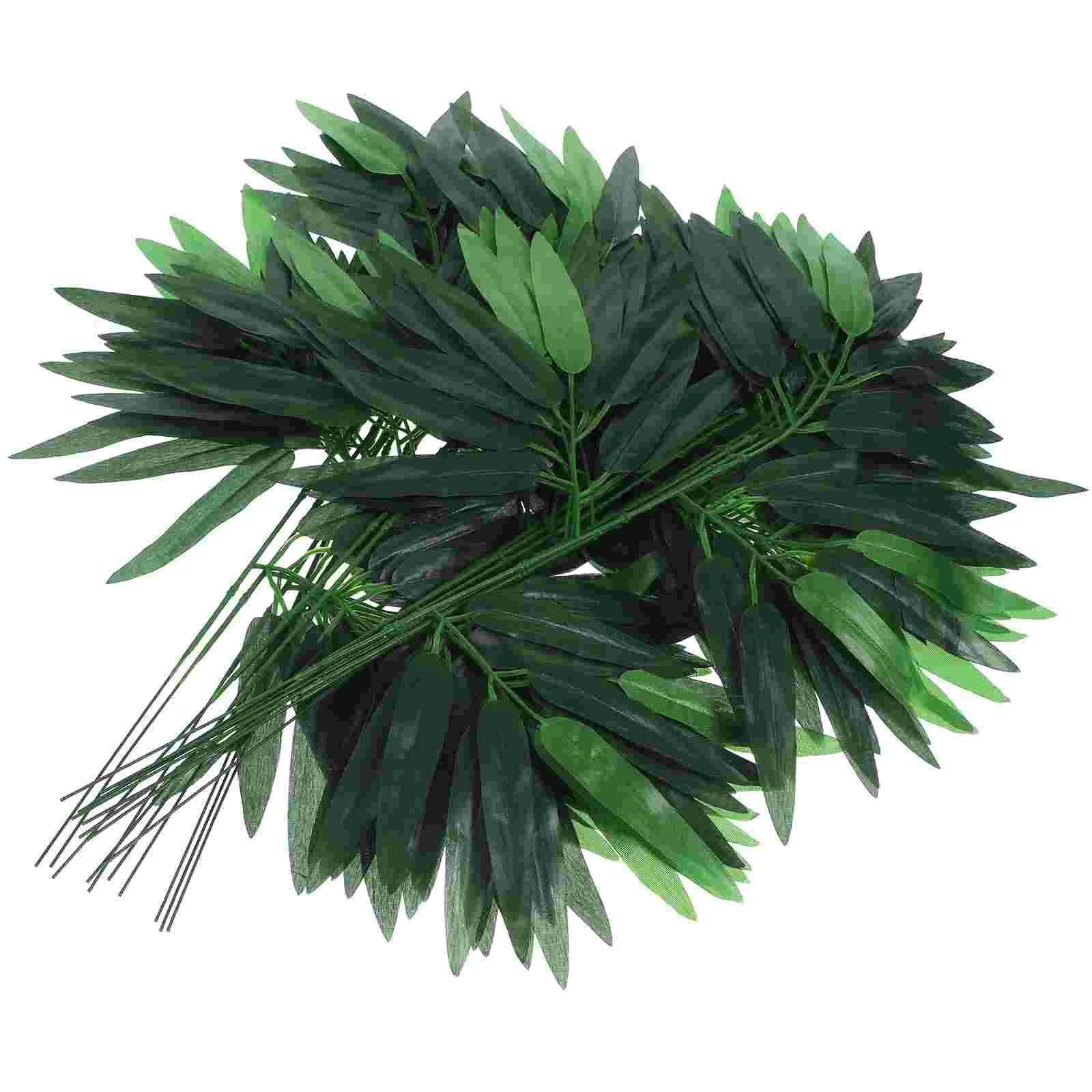 

Artificial Green Bamboo Leaves Fake Green Plants Greenery Leaves for Home Hotel Office Party Decoration