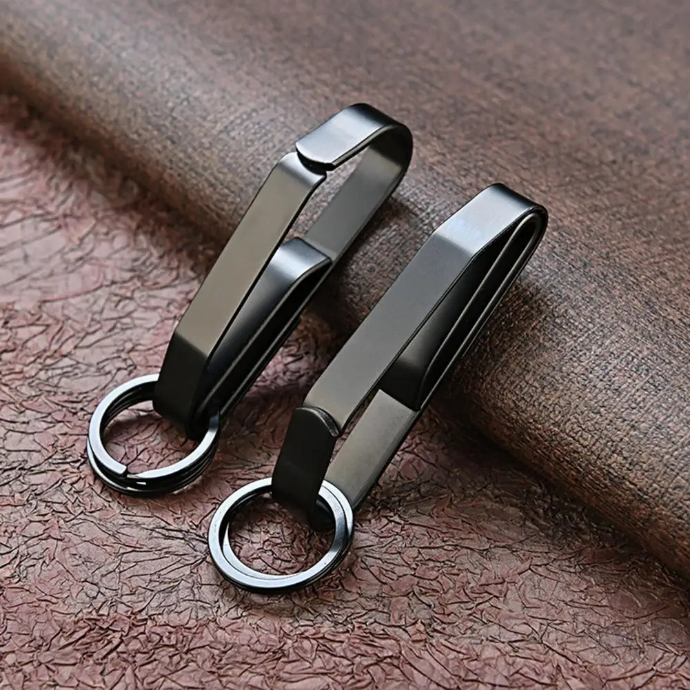 

Stainless Steel Key Clip Versatile Key Holder Buckle for Outdoor Hiking Quick Release Belt Key Clip with Key Rings Belt Key