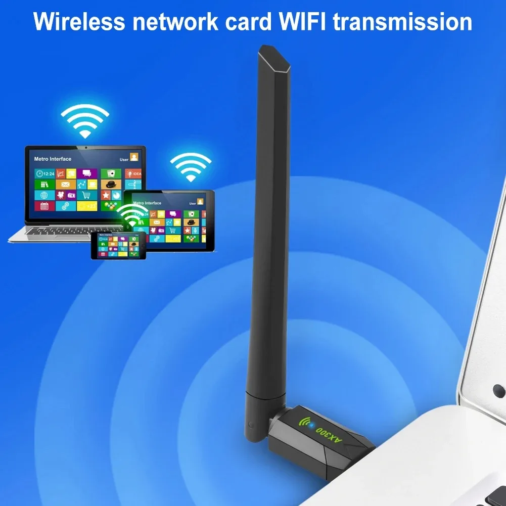 300Mbps WiFi 6 USB Adapter 2.4GHz Wireless WiFi Network Card 5BDI Antenna Wifi 6 USB Dongle For PC Laptop Win10/11 Driver Free