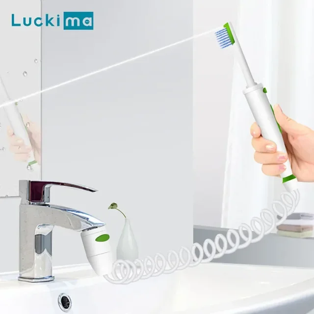 2 In 1 Portable Faucet Oral Irrigator Toothbrush New Water Flosser Household Dental Water Pick Jet Tooth Cleaner No Power Needed 1