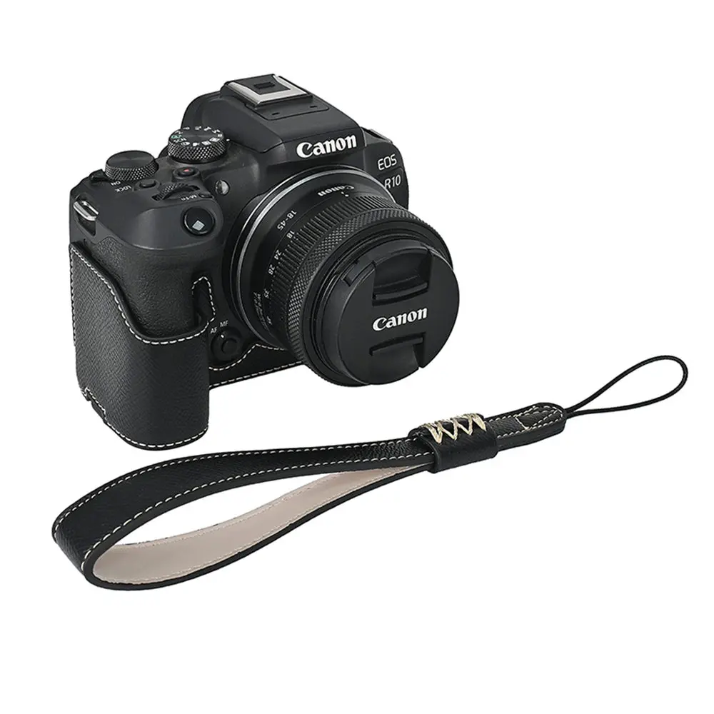 レザーカメラケース,パームプリント,バッテリー開口部,ハンド