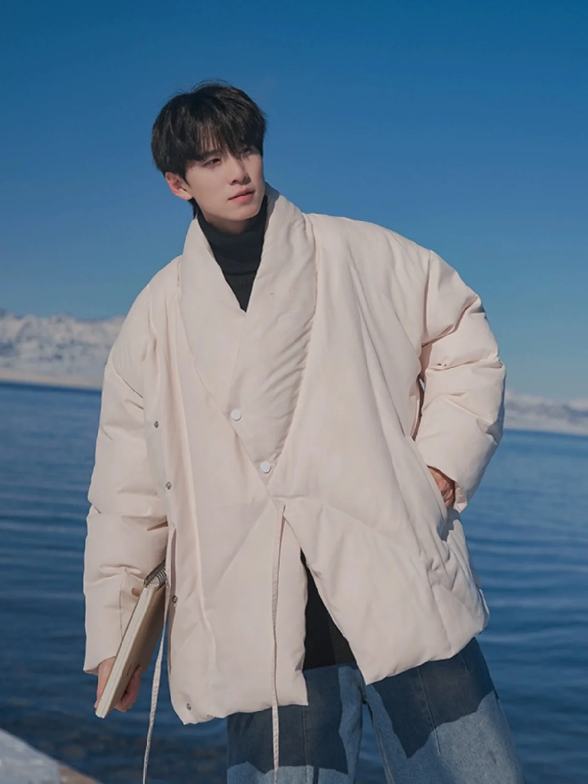 Fashion New Cotton-Padded Clothes Men's Winter Coat Trendy High-End Thickened Cotton-Padded Long Sleeve Solid Color Clothes