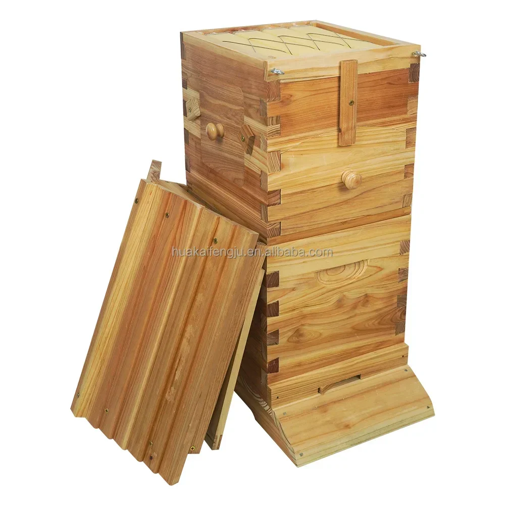 Hot Sale 4 Frames Automatic Wooden Honey Bee Hive Box Auto Self Flowing Beehive For Honey Bees