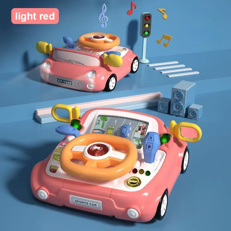 Racing Car Electronic Adventure Game Steering Wheel Driving Toy Children Simulation Vehicles With Music Sound For Kids Baby Gift