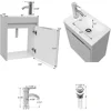 Small Bathroom Vanity Wall Mounted,Small Bathroom Vanity with Ceramic Sink,Bathroom Vanity and Sink Combo 5