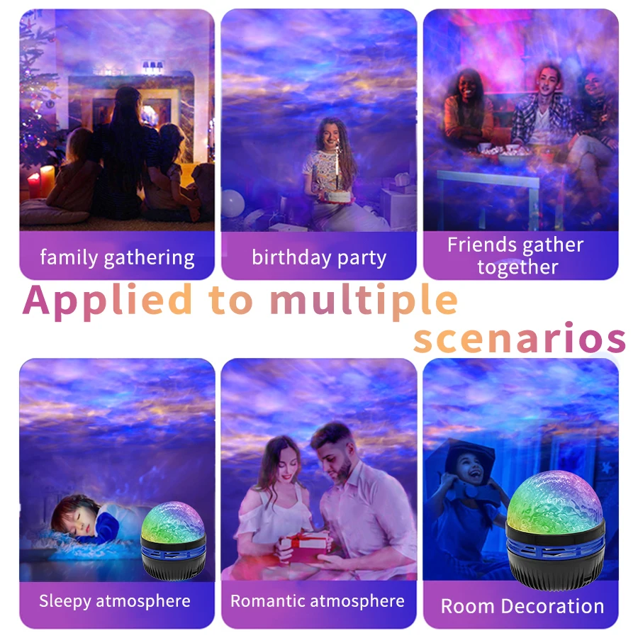 Northern Lights Starry Sky Projector LED Night Light with Remote Control USB A variety of styles for Home Bedroom Party Decor 5