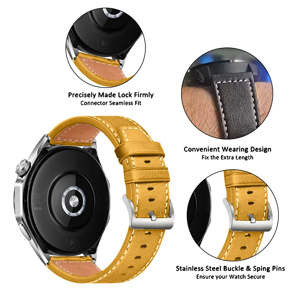 Premium Leather Watch Strap - 20mm & 22mm Replacement Bracelet Accessories