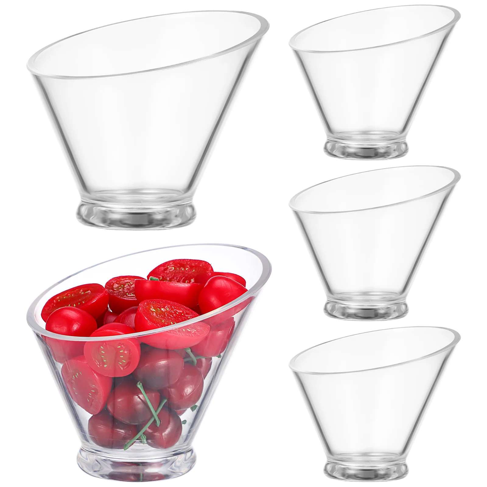 

5pcs Salad Bowls Ice Cream Dessert Containers Clear Candy Bowls Serving Bowls for Party