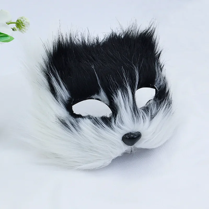 Fuchs Form Gesichtsmaske Pelzigen Katze Haar Tier Halloween Cosplay Karneval Party Maske Weihnachten Kostüm Requisiten Weibliche Nachahmung Spielzeug – Detail 4