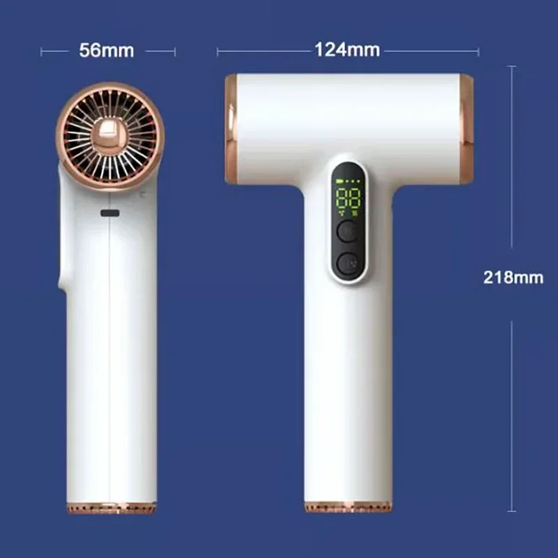 Wireless Rechargeable Hair Dryer with LED Display and 30000 RPM High Speed Mini Portable Blow Dryer for Home Dormitory Travel 6