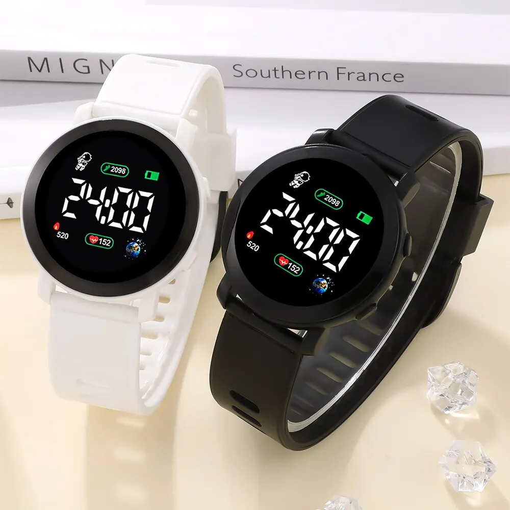 Digital Watch Couple LED Sports Army Military Silicone Watch for Men Women