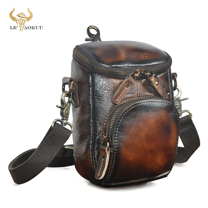 

Hot Sale Soft Real Leather Male Design One Shoulder Cross-body bag Multi-function Travel Hook Belt Fanny Waist Pack For Men 1167