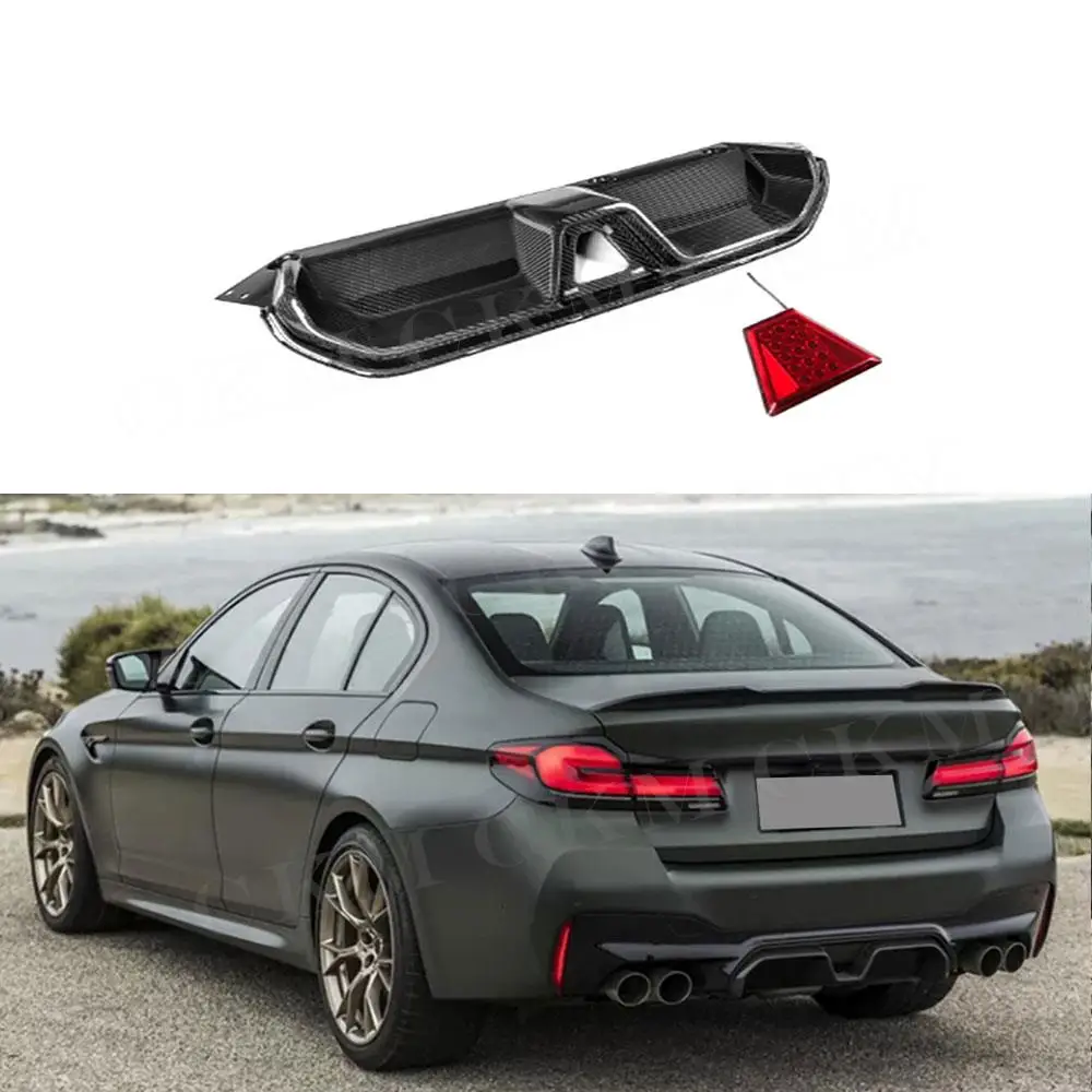 Dry Carbon Fiber Rear Diffuser Bumper Lip for BMW 5 Series F90 M5  Competition 2020+ Rear Bumper Guard - AliExpress