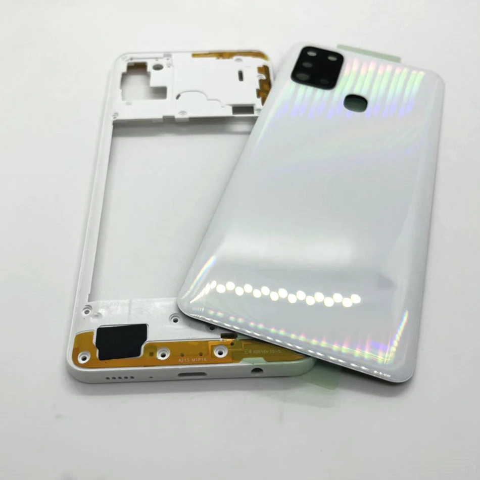 Full Housing Middle Frame For Samsung Galaxy A21S A217 SM-A217F/DS Battery Back Cover Rear Door Case Camera Lens Replace camera lens cover phone back cover glass phone back cover phone camera lens glass battery cover samsung phone case