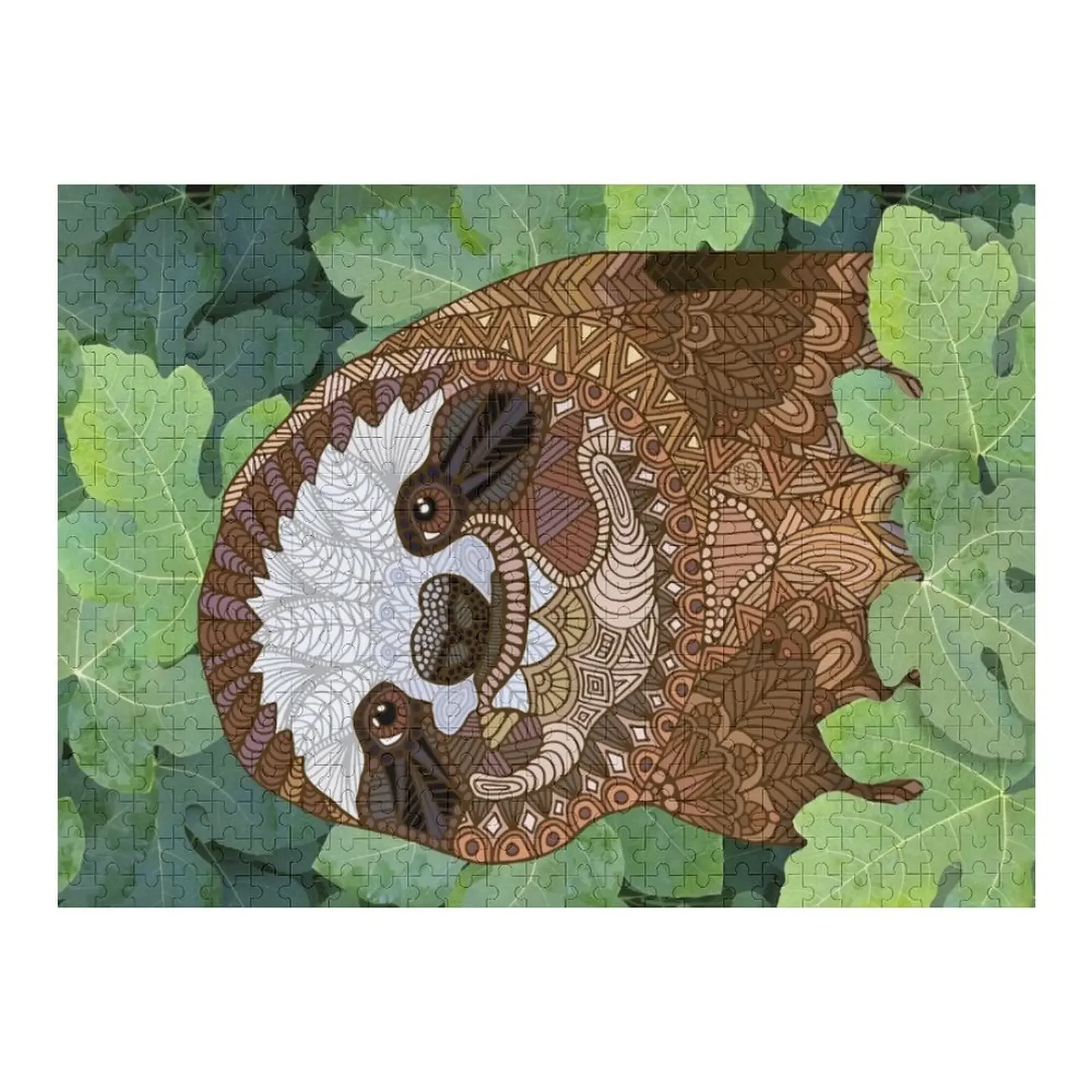 Happy Sloth Jigsaw Puzzle Customizeds For Kids Baby Toy Christmas Gifts Custom Name Wood Puzzle