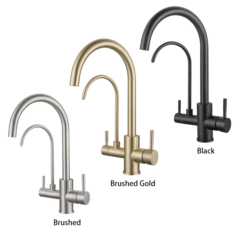 ULA Pull Out Kitchen Mixer Faucet Dringking Water Kitchen Gold Tap Hot Cold Water Sink Mixer Kitchen Faucet with Filter Tap