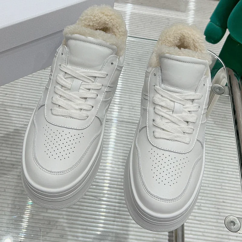 

Women Flat Shoes Spring Autumn 2023 New Wool Inside Thick Bottom Mixed Colors Women Sneakers Fashion Trends Walking Shoes