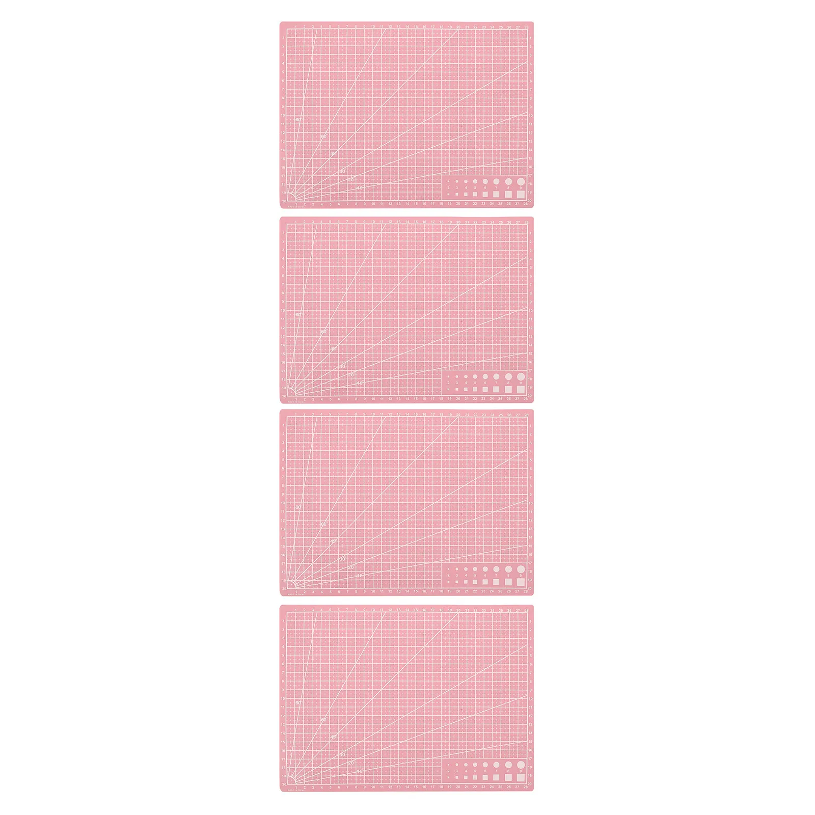4Pcs A4 핑크 양면 커팅 매트 정확한 위치 지정 조각 바느질 퀼팅 종이 공예 미끄럼 방지 작업 표면