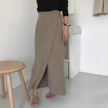 

Skirt Women Knitted Autumn Winter Knitting Skirt High Waist Long Pencil Casual Vintage Maxi Skirt Vintage Warm Thick Midi Warm