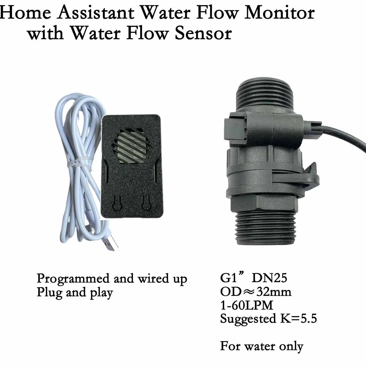 Plastic Water Flow Sensor Home Assistant Wifi Flow Kit Multiple Size Measurement Flowtek iSentrol Turbine Flowmeter
