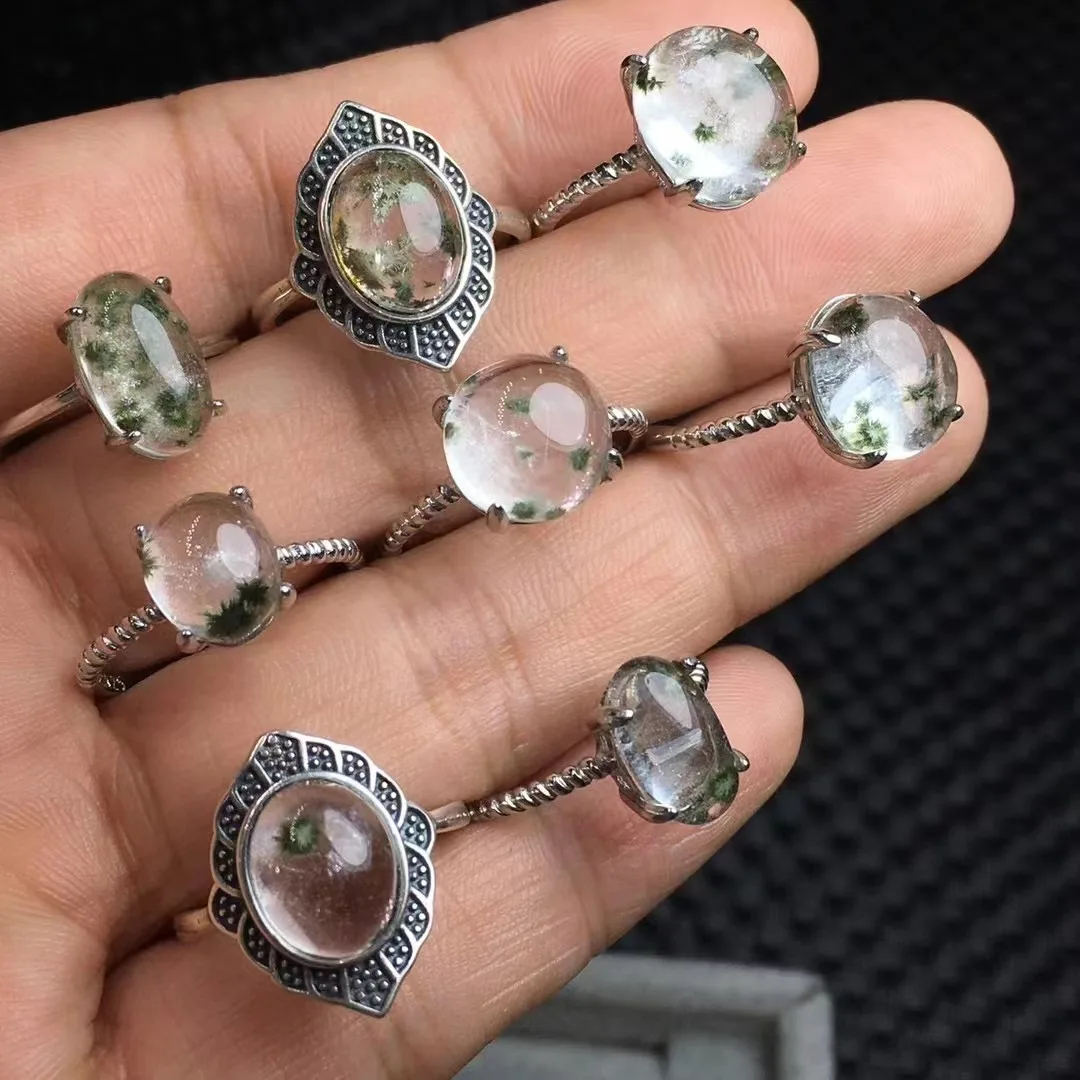 

Единица цельнокроеной формы 925 серебро с популярной продажей натуральный морской урчин кварцевый кристалл исцеляющее детское кольцо для ювелирного подарка