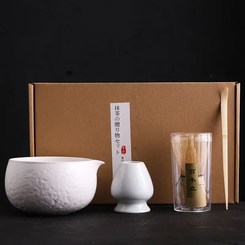 Japanese Matcha Tea Set Bamboo Tea Brush Ceramic Bowl Composition Chinese Traditional Handmade Tools Holiday Gifts