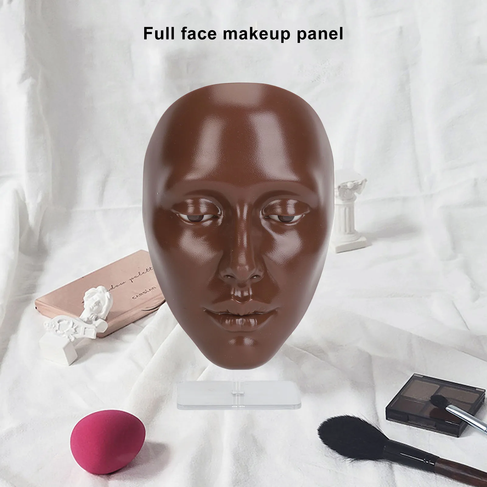 Manichino Viso per Trucco 5D in Silicone, Viso per Pratica di Trucco, Viso Didattico, Pannello Manichino per Cosmetica Occhi - immagine 2