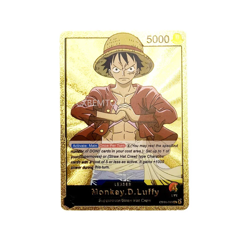 54pcs/36pcs/18pcs English Metal Golden One Piece Card Anime Luffy