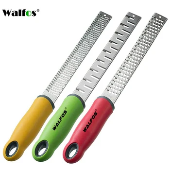 WALFOS in acciaio inossidabile limone Zester formaggio e spezie grattugia pennello Bonus spezie noce nocciata affilata con manico antiscivolo 1