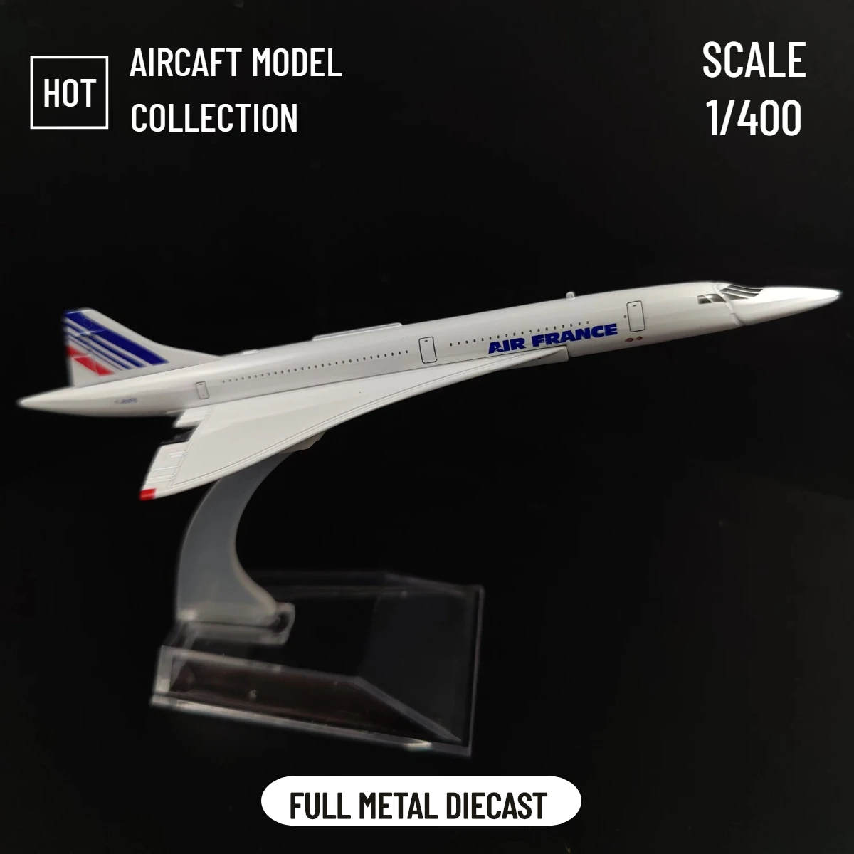 Modelo A Escala 1/400 Del Concorde De Air France - Colección Diecast Del Año 1976 Al 2003