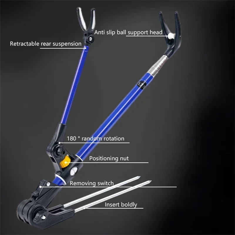 1.7M/2.1M/2.4M 새로운 스테인레스 스틸 두꺼운 텔레스코픽 낚싯대 브래킷 낚싯대 이중 목적 브래킷 낚싯대 홀더