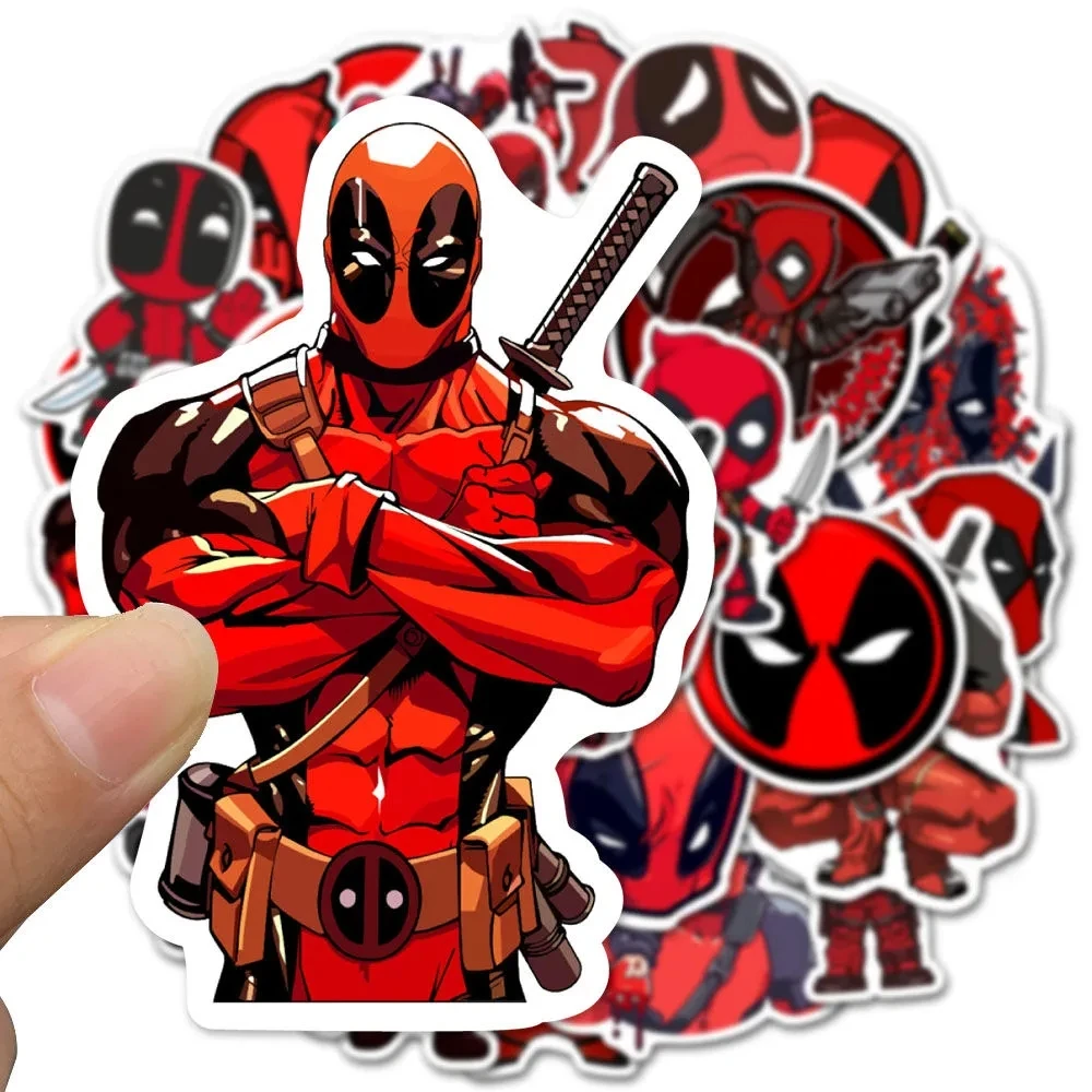 10/30/50pcs Cool Disney Cartoon Deadpool Graffiti Stickers Decals Skateboard Luggage Phone Bike Car Waterproof Sticker Kids Toys