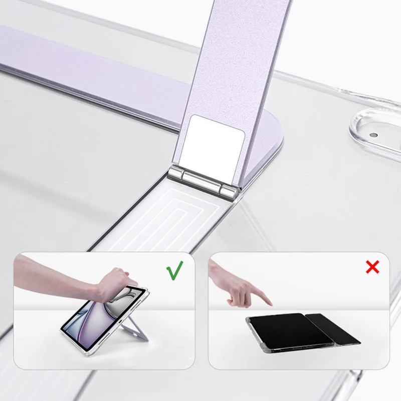 Acrylic Shockproof Stand Case with Multi-Angle Viewing and Magnetic Pencil Support