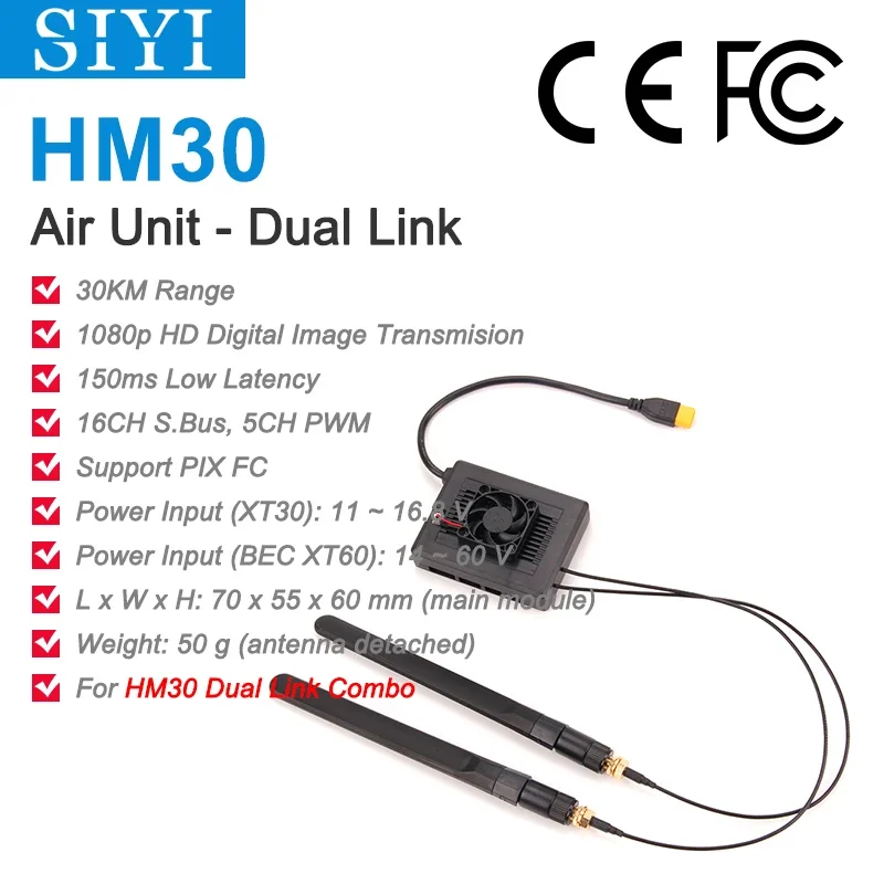 SIYI MK32 HM30 MK15 에어 유닛 1080P 풀 HD 장거리 이미지 전송 데이터링크 SBUS PWM 이더넷 텔레메트리