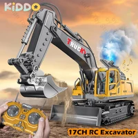 RC Excavator 17CH Remote Control Truck 2.4G RC Crawler Engineering Vehicle Excavator Truck Radio Control Construction Car Gifts 1