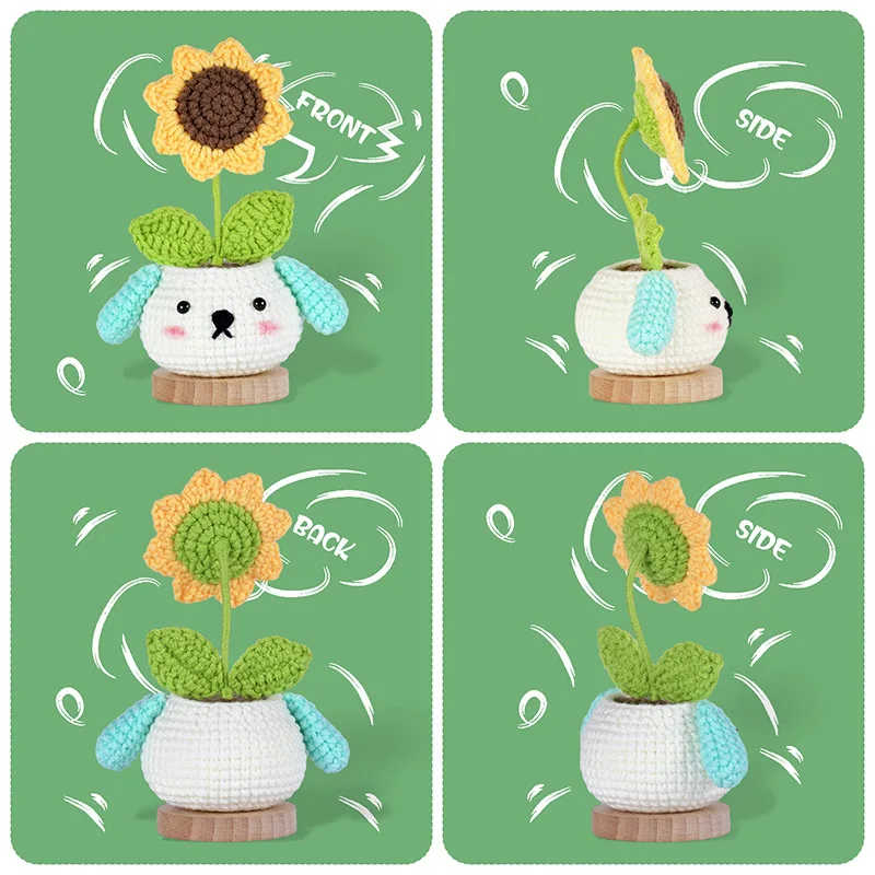 Complete Crochet Set For Beginners, DIY Potted Cactus Crochet Set With  Knitting Markers Easy Yarn Ball, Instruction - AliExpress