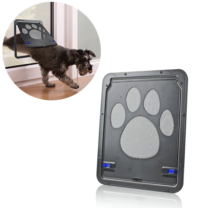 Pet Door Plastic Pet Door Dog Cat Flap Door Pet Cat Inside Door Lockable Safe Screen Outdoor Magnetic Self-Closing Function Sturdy For Dogs Cats