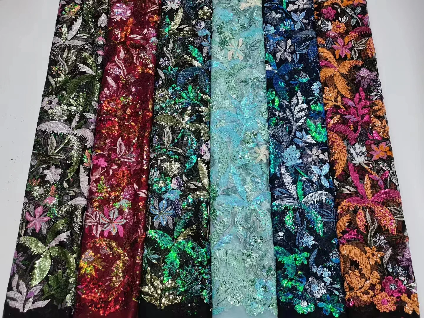 Tanio DUOFEIYA kolorowe cekiny koronki tkaniny 3D kwiaty koronki tkaniny sklep
