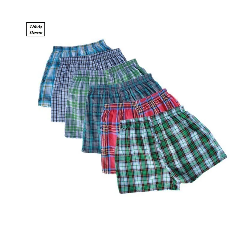 4PCS Classic Plaid Men Boxer Shorts Cotton Underwear for male boxer shorts,mens underwear,men underwear,boxer underwear,mens boxer briefs