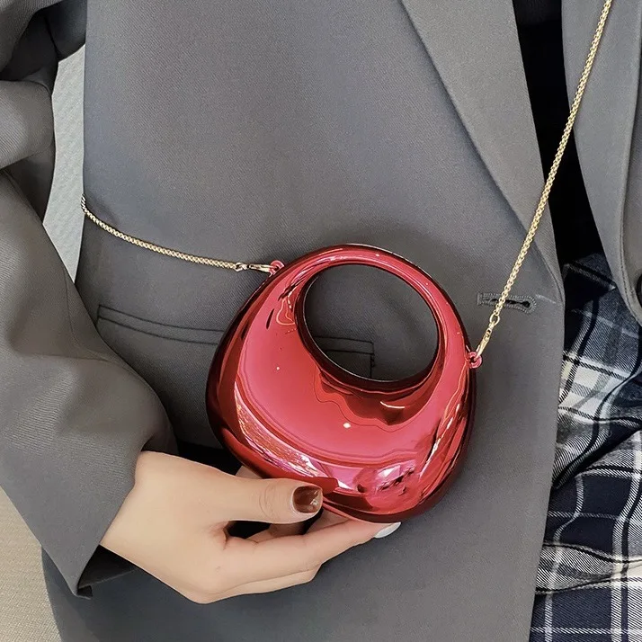 Hochwertige Metall-Lippenstift-Taschen für Damen, modische Kette, Einzeltasche, Designer-Dinner-Tasche mit voller Diamanten, niedliche Umhängetasche – Detail 27