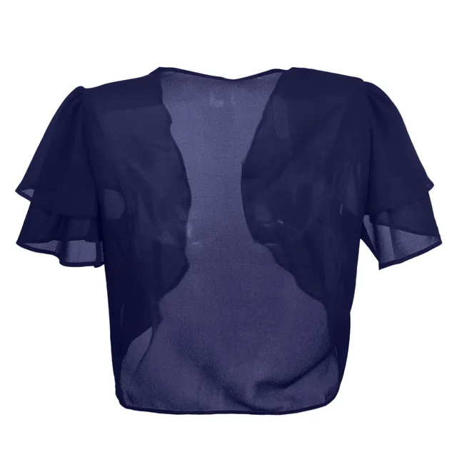 Open Front Short Sleeve Chiffon Cardigan Suncreen Shrug Cape Fashion Cover Up Shawl Coat Women Cropped Sheer Bolero Tops 2024 5