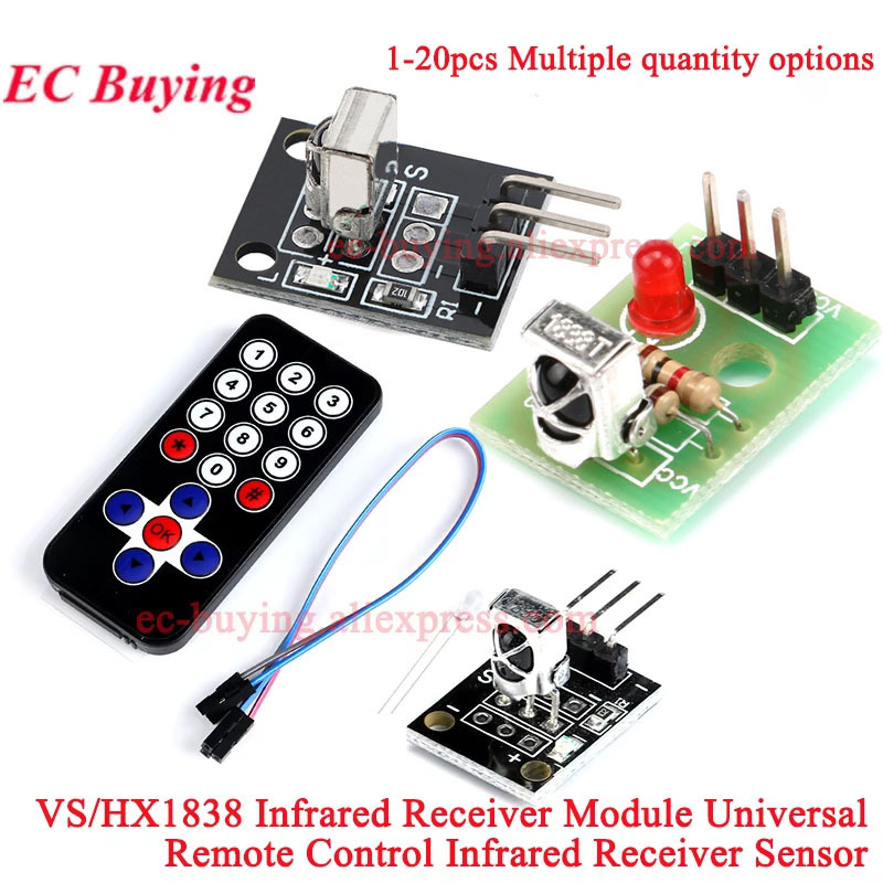 1-20Pcs KY-022 TL1838 VS1838B HX1838 Universal IR Infrared Receiver Remote Control Module Wireless for Arduino Diy Starter Kit