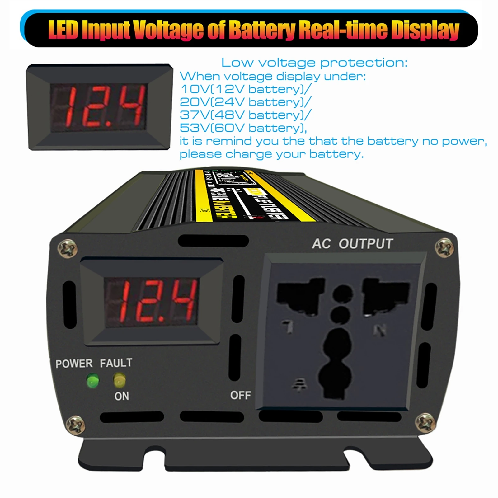Sine Wave Inverter Power Inverter 10000/12000W Pure Sine Wave DC12V-220V Converter
