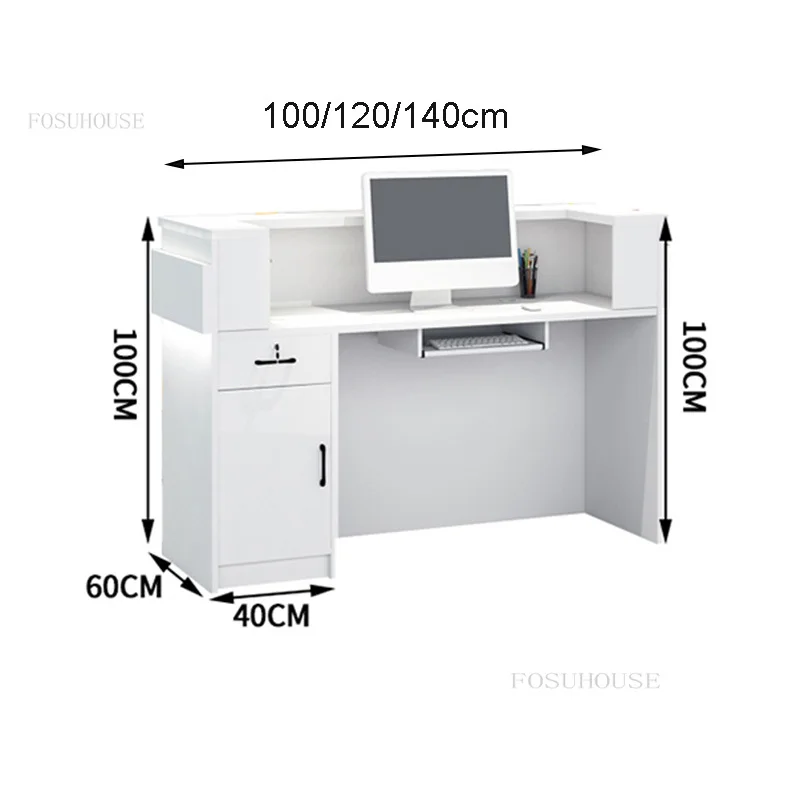 Nordic Simple Reception Desks Small Beauty Institute Counter Reception Light Luxury Clothing Store Front Desk Counter