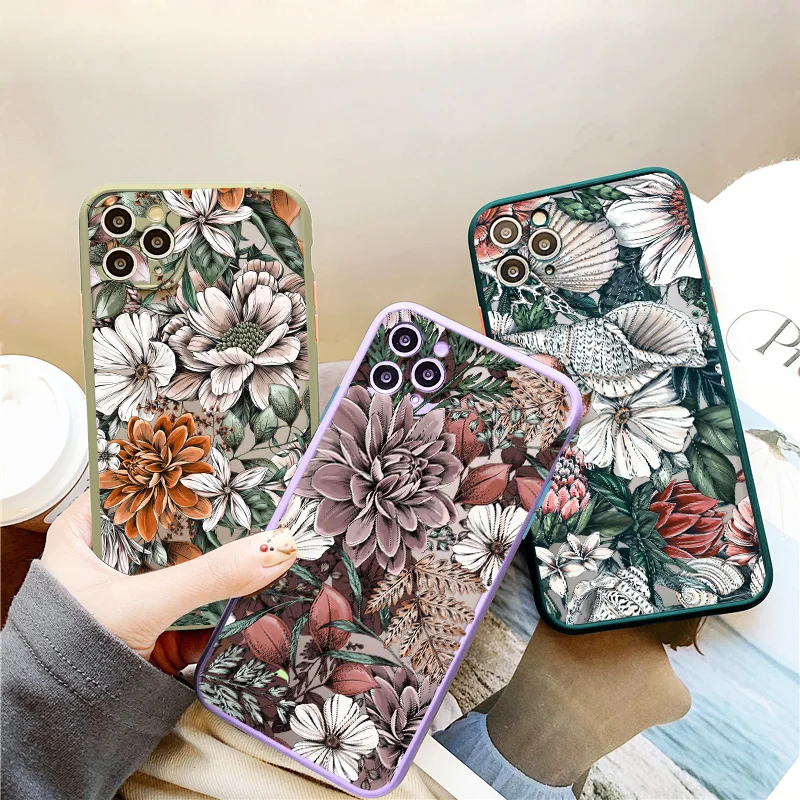 Elegant Camellia Floral Shockproof Phone Case - Fashionable Luxury Back Cover