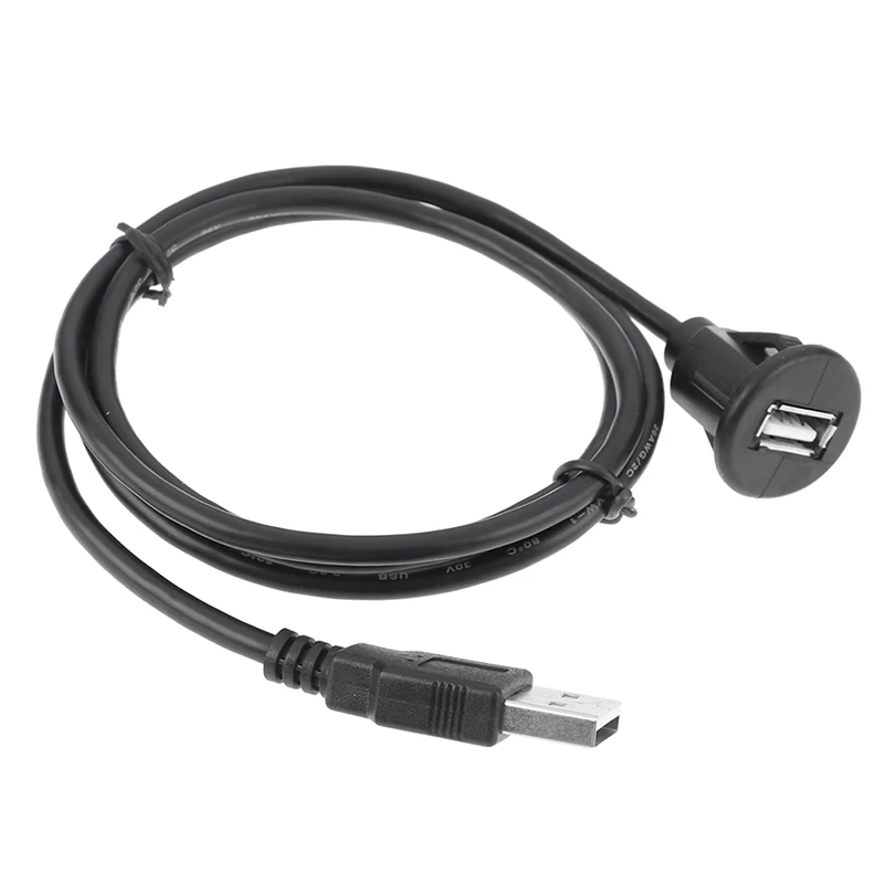 자동차 대시 보드 마운트 USB 2.0, 암수 소켓 확장 패널 케이블, 1m PC