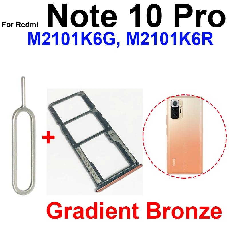 Sim Card Tray For Xiaomi Redmi Note 10 Note 10S Note 10 Pro 4G 5G