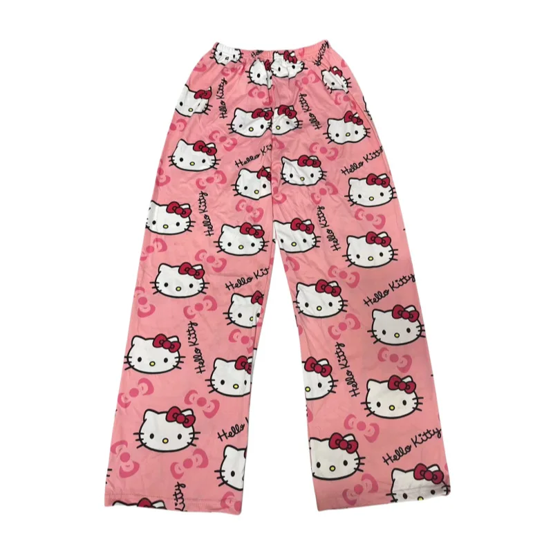 Hello Kitty-Pantalon de Marche en Coton pour Femme, Pyjama Mince, Loisirs à la Maison, Nouvelle Collection Été