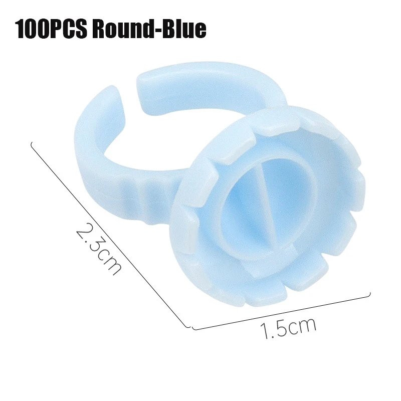 속눈썹 연장 도구, 타투 색소, 100개 도매용 일회용 속눈썹 접착제 팬 컵 링 홀더 용기